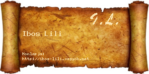 Ibos Lili névjegykártya